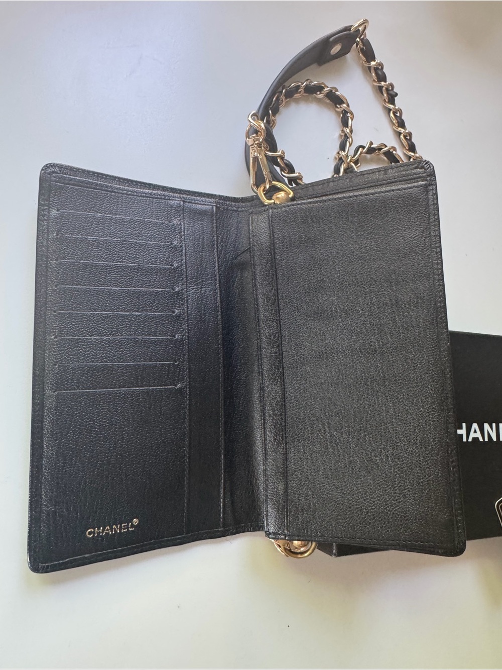 CHANEL Timeless CC Black Leather Crossbody with Gold Chain Strap. - Picture 5 of 7
